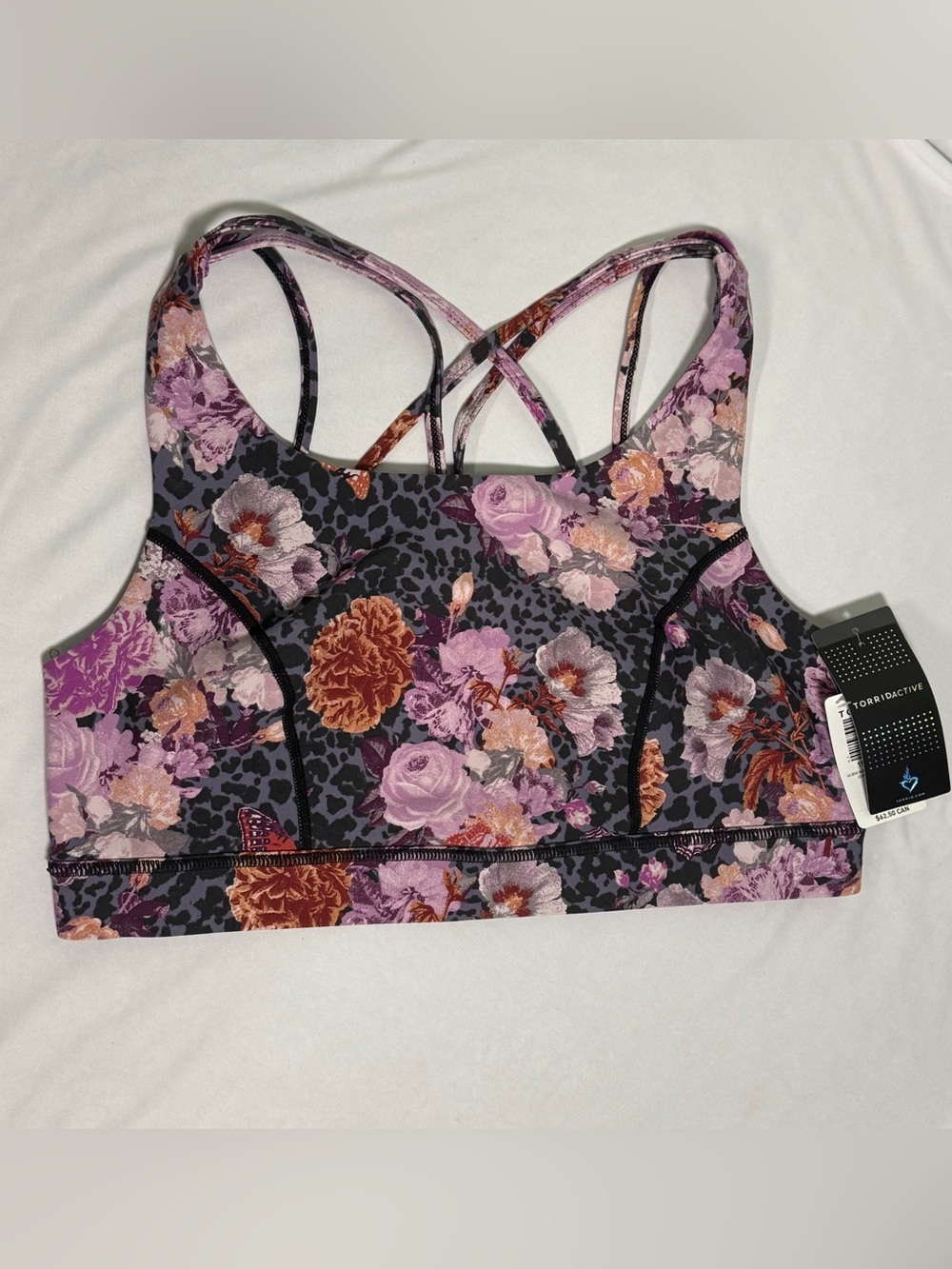 Torrid Wanderlust Floral Strappy Sports Bra - Size 1 (1X)
